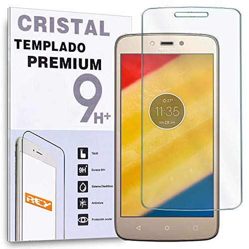 REY - Protector de Pantalla para Motorola Moto C, Cristal Vidrio Templado Premium