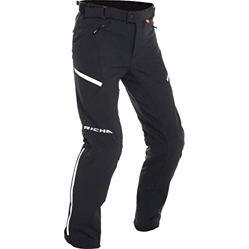 Richa - Pantalones impermeables para motocicleta, color negro