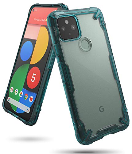 Ringke Fusion-X Diseñado para Funda Google Pixel 5 (2020) Transparente Carcasa Pixel 5, Parachoque TPU Resistente Impactos Funda Negra para Pixel 5 (6.0 Pulgadas) - Turquoise Green