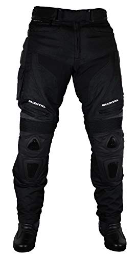 Roleff Pantalónes para Motorista de Tela/Malla y Cuero Racewear, Negro, L