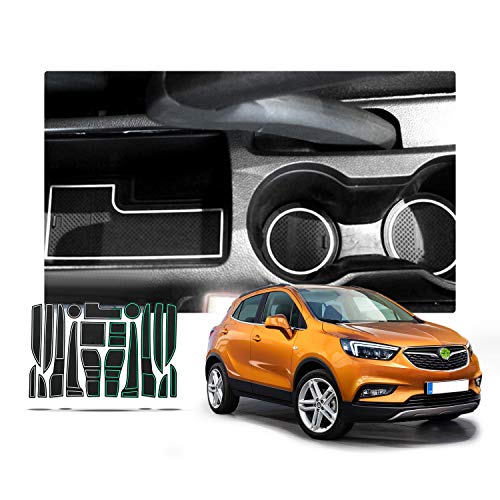 RUIYA Alfombrillas Antideslizante para Opel Mokka X Consola Central Interior Alfombra de Goma Antideslizante Anti-Polvo (Blanco)