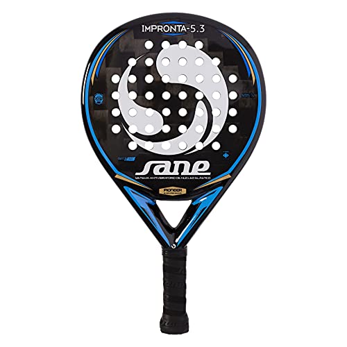 Sane Impronta 5.3 H.C.T Pala de Padel, Adultos Unisex, Negro, Azul, Blanco, Mediano