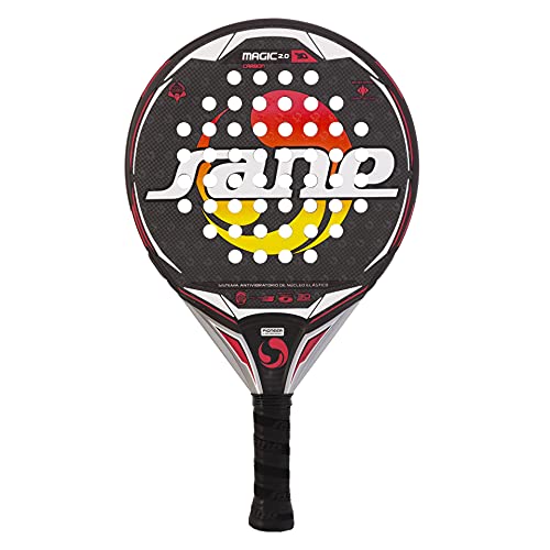 Sane Magic 2.0 Carbon 3D Pala de Padel, Adultos Unisex, Negro, Rojo, Naranja, Amarillo, Mediano