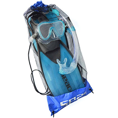 SEAC SUB - 0890001160497A/396 : SEAC SUB - 0890001160497A/396 : Kit Mascara y Tubo Snorkel Buceo Set Tris Sprint MD Color Azul Talla 45/47