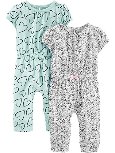 Simple Joys by Carter's enteritos para bebés, paquete de 2 ,Blue Hearts/Gray ,18 Months