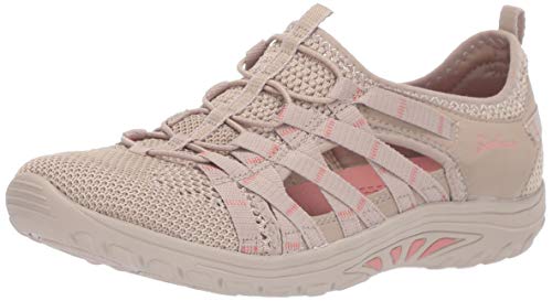 Skechers Reggae Fest-Neap, Sandalias Punta Cerrada Mujer, Beige Taupe TPE, 38 EU