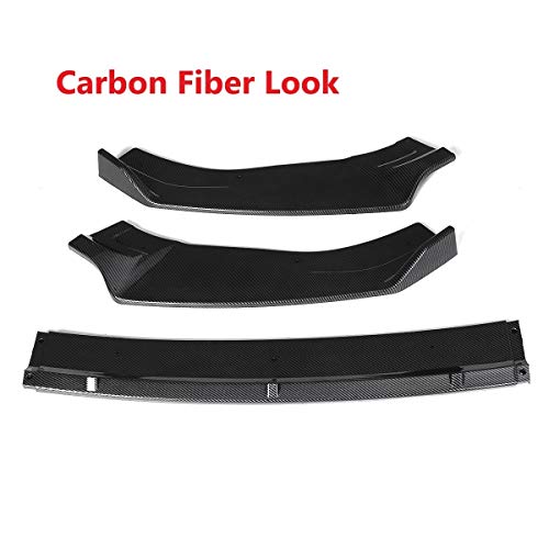 SPLLEADER Fibra de Carbono Look/Negro Parachoques Delantero del Coche Divisor Reborde del difusor Alerón for Volkswagen VW Golf GTI R MK7 MK7.5 GTD 2014-2019 Revelación (Color : Carbon Fiber Look)