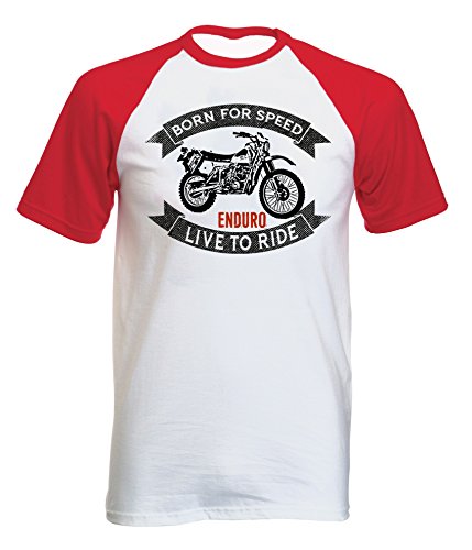 TEESANDENGINES OSSA Enduro Tshirt con Manga Corta roja T-Shirt Size Medium