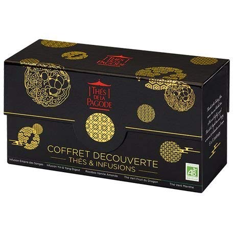 Thés de la Pagode - Caja de descubrimiento "Imperio Celestial" - Edición de Navidad - Mezcla de 5 tés e infusiones - Caja de degustación festiva