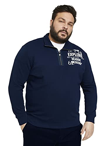 TOM TAILOR Men+ 1027503 Plussize Troyer Sudadera, 10302 Dark Blue, 3XL Grandes para Hombre