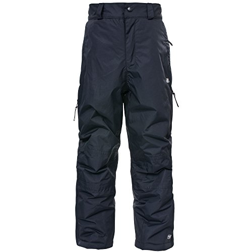 Trespass - Pantalones de Esquí Impermeables Acolchados con Tirantes Desmontables Modelo Marvelous Unisex Niños Niñas - Invierno/Esquiar/Snowboard (9/10 años) (Negro)