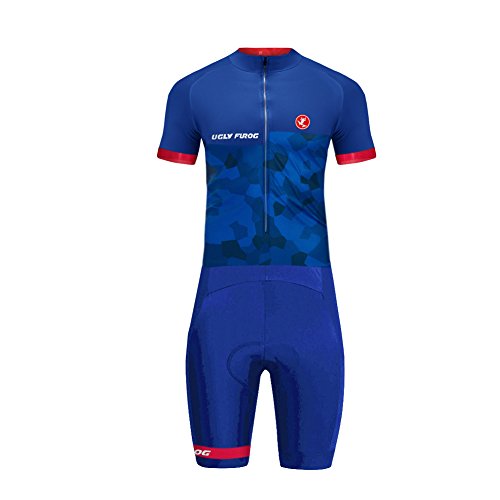 Uglyfrog 2019 Hombres Primavera y Verano de Manga Corta Transpirable Skinsuit skateruit con Almohadilla de Gel Ropa Deportiva al Aire Libre Triatlón Ropa ESRXYS03