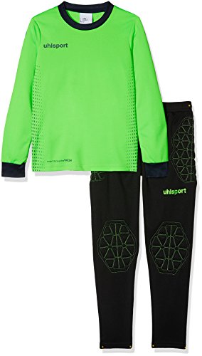 uhlsport Conjunto Score para Niño/Pantalones Jersey Equipo De Portero Acolchado, Verde Azul, 116 Set, Hombre, Fluo grün/Marine