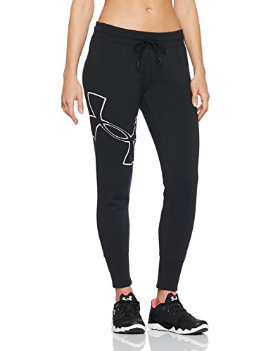 Under Armour Big Logo Fleece Jogger Pantalón Largo, Mujer, Negro (001), XS