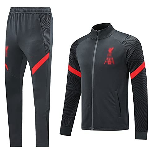 Uniforme De Entrenamiento De La Manga Larga De La Manga Larga Del Club De Fútbol De La Inglaterra Europea De Inglaterra Chaqueta Negra De La Chaqueta Negra (chaqueta + Pantal(Size:Pequeña,Color:Negro)