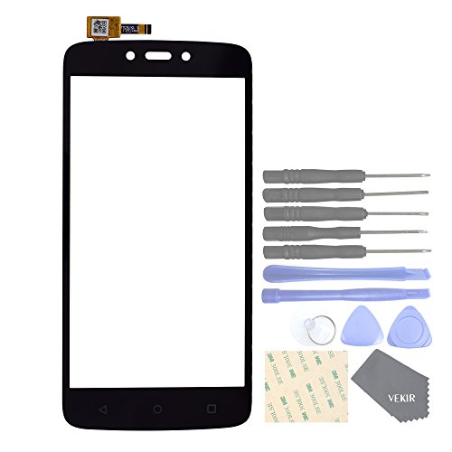 VEKIR Reemplazo de la Lente de Cristal táctil de Pantalla para Motorola Moto C Plus (Black)