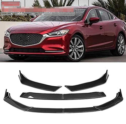 VTDOUQ Nuevo 3 Piezas Parachoques Delantero De Coche Divisor De Labios Deflector De Labios Difusor De Alerón Protector De Embellecedor para Mazda 6 Atenza 2019 2020, Negro Mate, Negro Mate