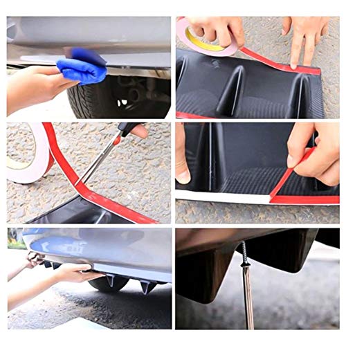 WQSNUB Plástico ABS Universal Negro Paragolpes Trasero Borde Chasis Spoiler 3/5 Aleta Shark Fin Style Accesorios para automóvil