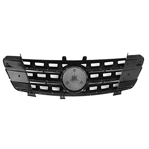 WYYYFA Rejilla Frontal para Mercedes-Benz ML Class W164 ML320 2005-2008, paragolpes Delantero Cromado Negro Parrilla Superior Parrilla Delantera Campana Racing Grill