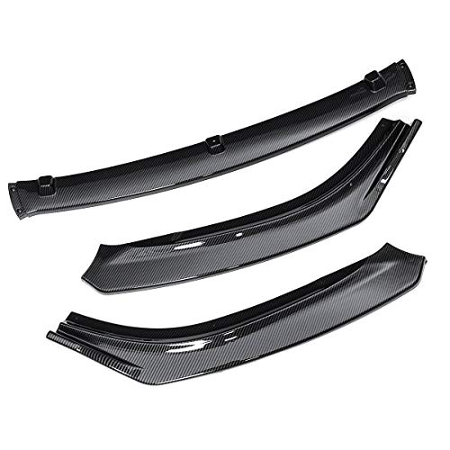 XMEIFEI PARTS 3Piece Parachoques Delantero del Coche Divisor Reborde del difusor Cubierta Spoiler for Mazda 6 Atenza 2014-2018 Fibra de Carbono Look/Negro (Color : Glossy Black)