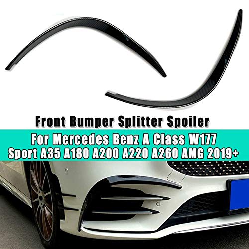 XXIAOHH Paragolpes Divisor Frontal Luz Alerón Niebla Canard para Mercedes Benz De La Clase A W177 Deporte A35 A180 A200 A220 A260 AMG 2019 +,Carbonlook