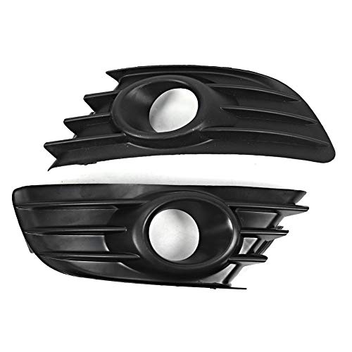 Yctze Rejilla de Faros antiniebla de 2 Piezas moldura de Rejilla de Faros antiniebla Parachoques Delantero C4 2004-2008 (Negro)