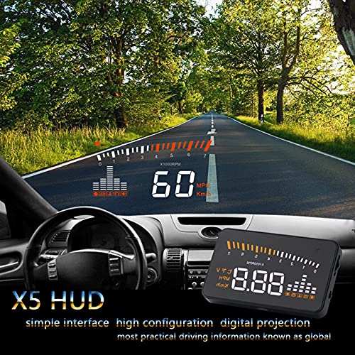 YOUNICER Potente pantalla multifunción HUD Head Up Display GPS OBD2 doble sistema universal OBD2 HUD cabeza alta pantalla proyector herramientas tacómetro de temperatura del agua