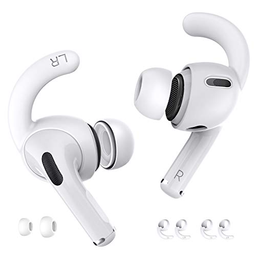 ZtotopCase Paquete de Accesorios para AirPods Pro, Ear Hooks Almohadillas Auriculares Antideslizantes [4 Pares] Respuesto de Eartips de Silicona [2 Pares], Blanco