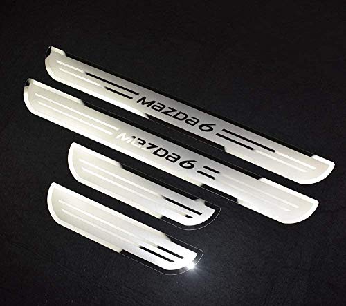 4 Pcs Coche Acero Inoxidable Protector Umbral Puerta para Mazda 6 2015-2020, Antideslizante AntiarañAzos Sticker Accesorios De DecoracióN