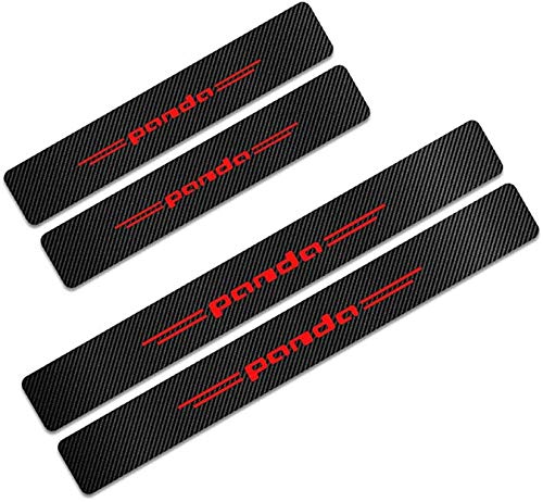 4 Piezas Fibra Carbono Tiras Umbral Protector para Fiat Panda, Tiras Umbral Antideslizante Antiarañazos Coche Estilo Accesorios