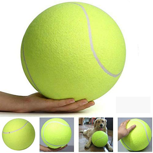 AILOVA Pelotas De Tenis para Perros 24cm Pelota De Tenis Gigante para Masticar Mascotas Pelota De Tenis Inflable para Mascotas