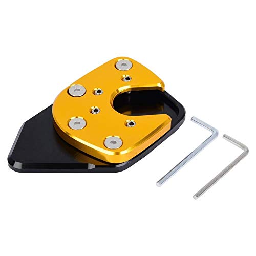 Alupre Motocicleta Antideslizante Caballete Lateral Pata de Cabra Extensión Pad Ampliar Compatible con H-o-n-d-a NC750X 17-19 Oro