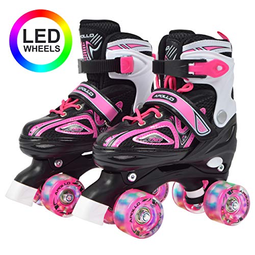 Apollo Super Quad X Pro, Patines LED para niños y Adolescentes, Ideales para Principiantes, cómodos Patines para niños y niñas