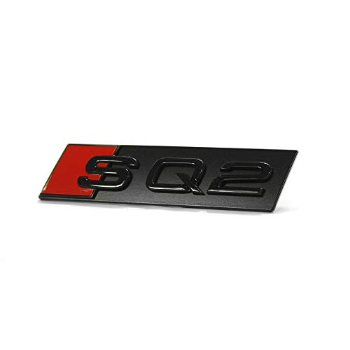 Audi 81A071805 Emblema SQ2 para rejilla de radiador, color negro y rojo