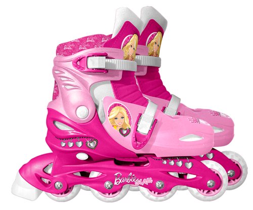 Barbie CB901303 - Patines en línea Ajustables (Talla 30-33), diseño