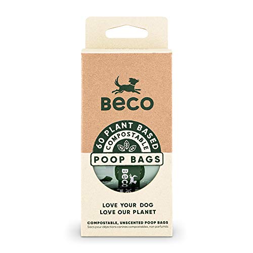 Beco Mascotas, 60 bolsas para caca de perro, resistentes y grandes, compatibles con dispensador