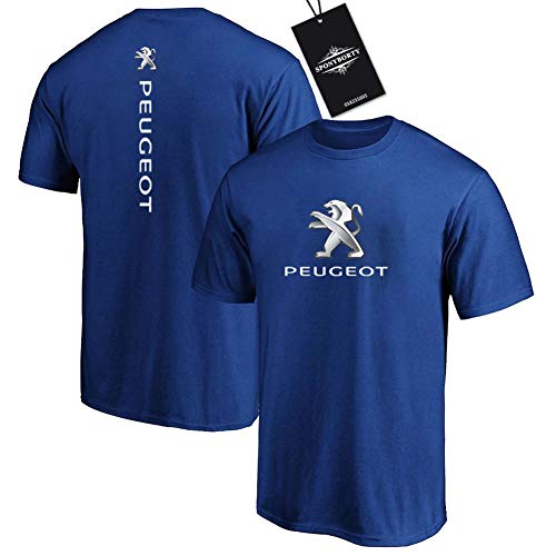 BOLGRTYXC Hombres Undergo 100% Algodón Confortable Peu-geot Corto Manga Redondo Cuello Camisetas Y/blue/L