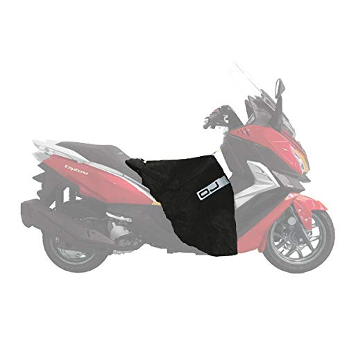 C003 - Cubrepiernas OJ Maxi Fast Compatible con Peugeot Metropolis 400 RS 2016, Impermeable y Cortavientos, Color Negro