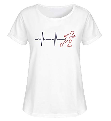 Camiseta retro con latido del corazón | Patines en línea EGK Vintage para mujer Blanco M