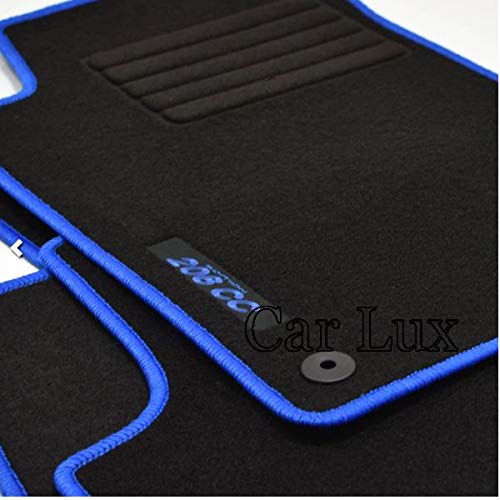 Car Lux AR03167 - Alfombras Alfombrillas Medida Edition Velour Ribete Azul para el 206cc 206 CC