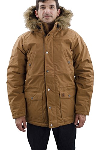 Carhartt Trapper Parka Chaqueta Deportiva, Marrón (Hamilton Brown/Black HZ), Small para Hombre