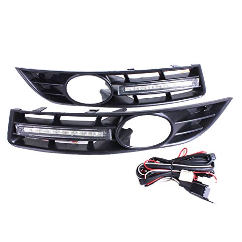 Cavis Parachoques Delantero Faros Antiniebla Parrillas de Luz Parrillas + DRL LED para Passat B6 2007-2011 Impermeable