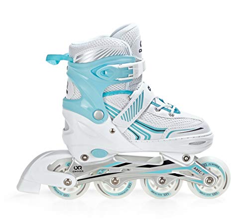 Croxer Patines en línea Optima blanco/menta ajustables (39-42 (24-26,5 cm)