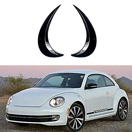 Decoración de Luces de Coche 2PCS ABS Negro Faro Delantero Párpados Pestañas Cubiertas,para   Beetle A5 2012-2018 Head Light Eyebrows Trim -Negro