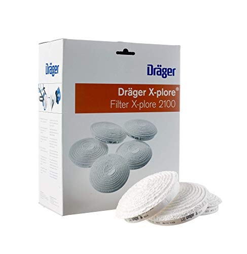 Dräger X-plore FMP3 filtros | 20 filtros para protección respiratoria Frente a partículas P3 | Compatible con la semimáscara X-plore 2100 de Dräger