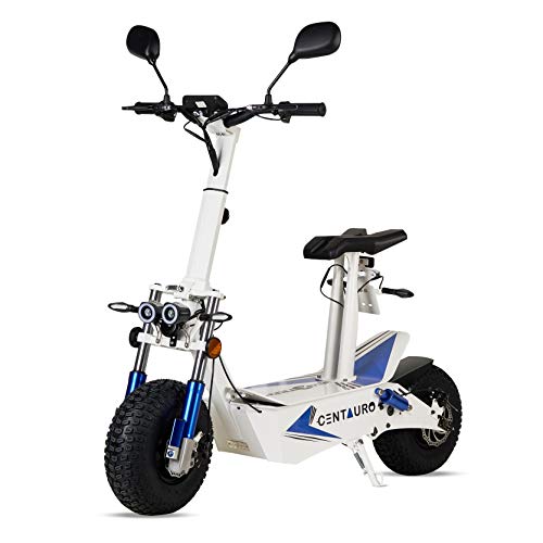 ECOXTREM Centauro - Patinete eléctrico Blanco con sillín, Motor 3000W Brushless y matriculable. Ideal para desplazamientos urbanos.