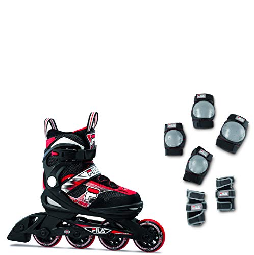 Fila Niños J de One Combo 2 Set Inline Skate, Infantil, 010619160, Blanco/Rojo, M/36