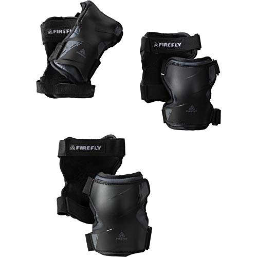 Firefly Schützer-Set Leisureline Juego de Protecciones, Unisex Adulto, Negro/Gris, Medium