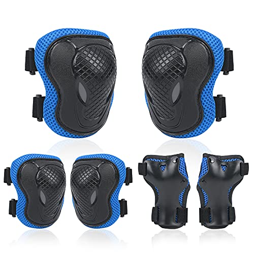 flintronic Rodilleras para niños/Adolescente, Set de Protección Infantil, Contiene 6Pcs Set Rodilleras Coderasy Muñequeras, Usado para Ciclismo Monopatín Bicicleta Skate Patines, Scooter, Bicicleta