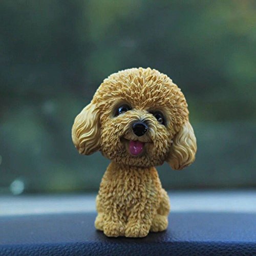 Fontee Auto Coche Pequeño Juguete Perro con Cabeza Tambaleante Cabeceo Asintiendo Perros Salpicadero Decoraciones Perro Decoración Interior para Coche (Peluche)